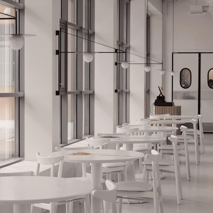 Restaurant interior with private family seating